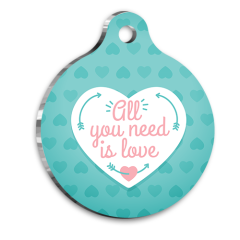 All You Need Is Love Kedi Köpek Künyesi Large 3,8 cm