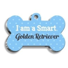 Golden Retriever Mavi Kemik Şekilli Köpek Künyesi