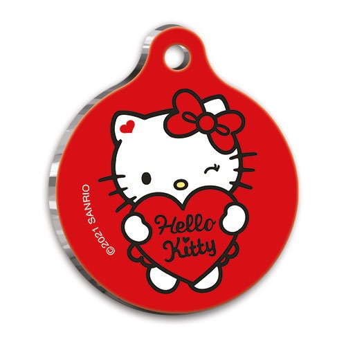 Hello Kitty Yuvarlak Kedi ve Köpek Künyesi Small 2,5 cm