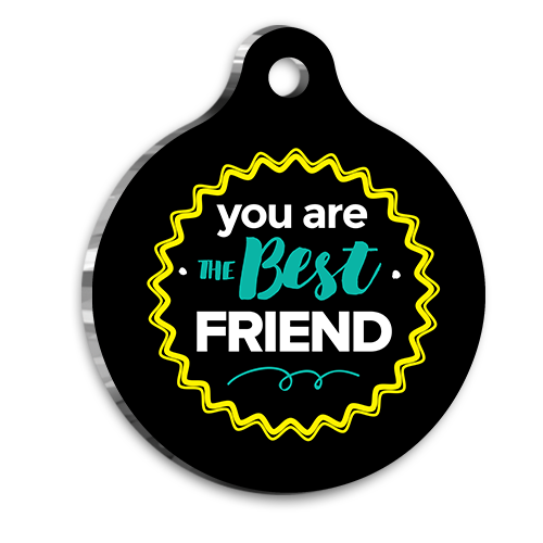 Siyah Best Friend Kedi Köpek Künyesi Large 3,8 cm