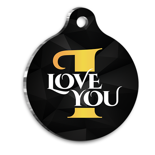 I Love You Pet Tag Medium 3 cm