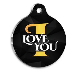 I Love You Pet Tag Medium 3 cm