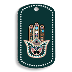 Siyah Fatmanın Eli, Abhaya Mudra Pet Tag Large 2,9 x 5 cm