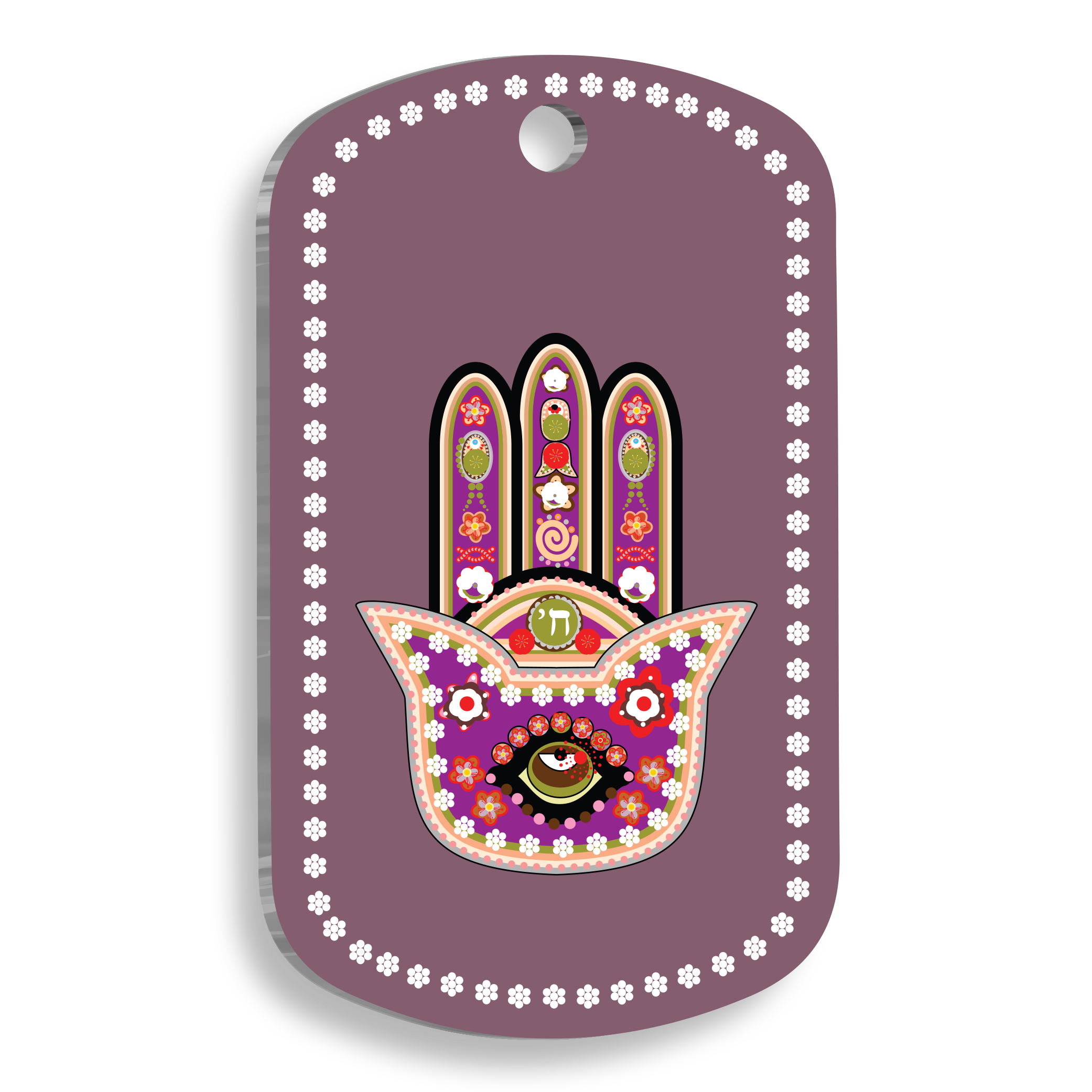 Koyu Mor 3.Göz Pet Tag Large 2,9 x 5 cm