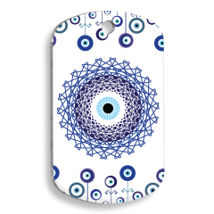 Nazar Boncuğu Mandala Pet Tag Small 2 x 3,5 cm