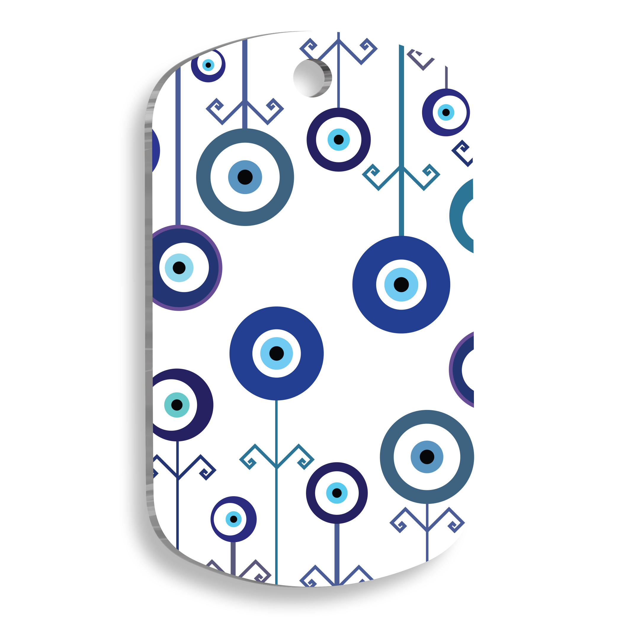 Nazar Boncuğu Desenli Kedi Köpek Künyesi Small 2 x 3,5 cm