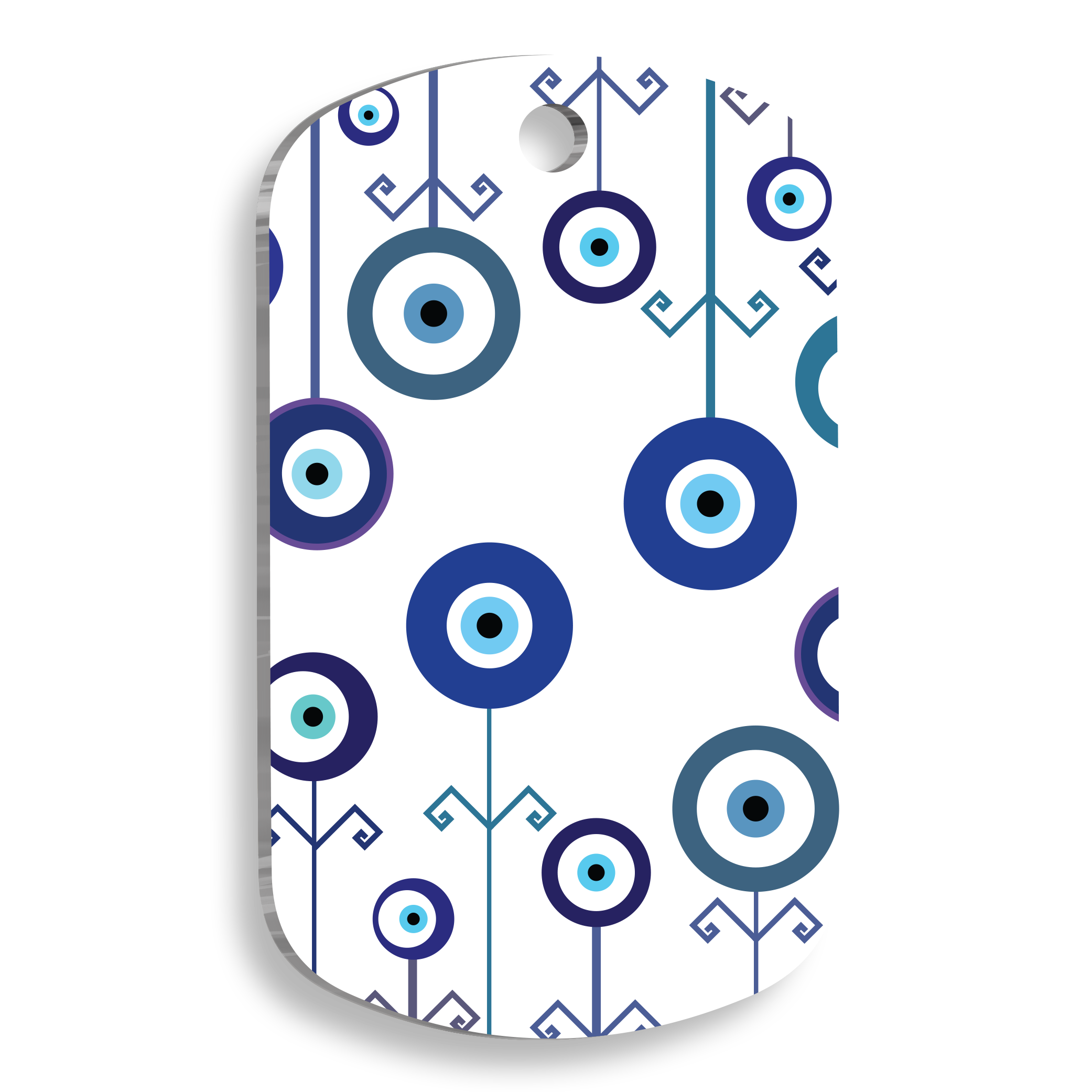 Nazar Boncuğu Desenli Kedi Köpek Künyesi Large 2,9 x 5 cm