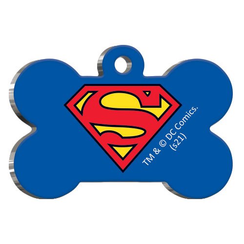 Superman Kemik Şekilli Kedi ve Köpek Künyesi Small 2,1 x 3,1 cm