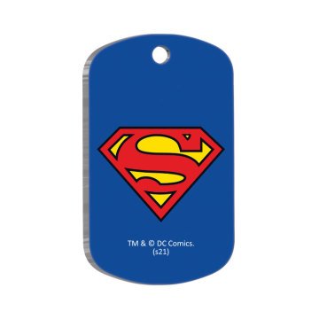 Superman Asker Şekilli Kedi ve Köpek Künyesi Large 2,9 x 5 cm